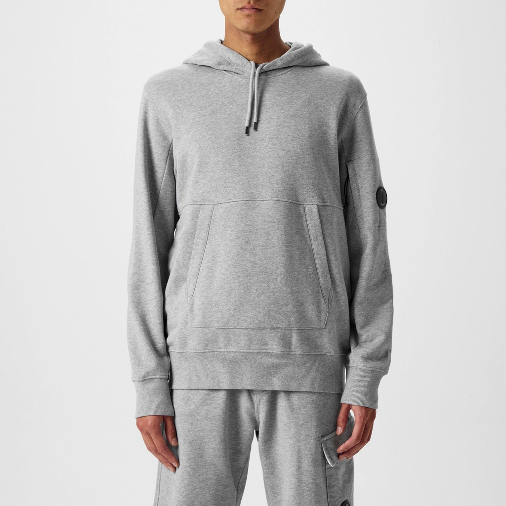 CP Company Diagonal Raised Fleece Hoodie - Grey Mel M93